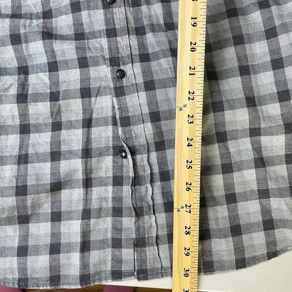 Banana Republic Slim Fit Luxe Flannel Button Up Shirt Size XLarge Gray Plaid - Picture 6 of 7